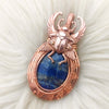 "Lariat" Lapis Statement Pendant In Copper