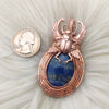 "Lariat" Lapis Statement Pendant In Copper