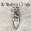 "Slither" White Scolecite Pendant In Sterling Silver