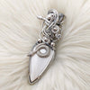 "Slither" White Scolecite Pendant In Sterling Silver