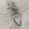 "Slither" White Scolecite Pendant In Sterling Silver