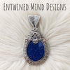 "Forget Me Not" Lapis Pendant In Sterling Silver