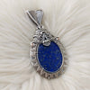 "Forget Me Not" Lapis Pendant In Sterling Silver