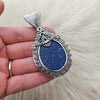 "Forget Me Not" Lapis Pendant In Sterling Silver