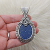 "Forget Me Not" Lapis Pendant In Sterling Silver