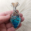 "Shroomy" Shattuckite Stattement Pendant In Sterling Silver And 14k Goldfill