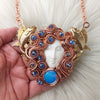 "Lí Ban" Goddess Statement Necklace with Tourmaline In Copper