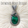 "Drogon" Malachite Dragon Pendant In Sterling Silver