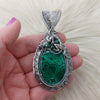"Drogon" Malachite Dragon Pendant In Sterling Silver