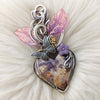 "Eternal Love" Idaho Imperial Plume Agate And Sterling Silver Heart Pendant