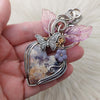 "Eternal Love" Idaho Imperial Plume Agate And Sterling Silver Heart Pendant