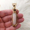 "Chameleon" 21.5 ct Natural Ethiopian Opal And 14k gold filled Statement Pendant / Earring Hybrid