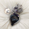 "Sparkle" Black Onyx Druzy And Sterling Silver Statement Pendant (Copy)