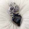 "Sparkle" Black Onyx Druzy And Sterling Silver Statement Pendant (Copy)