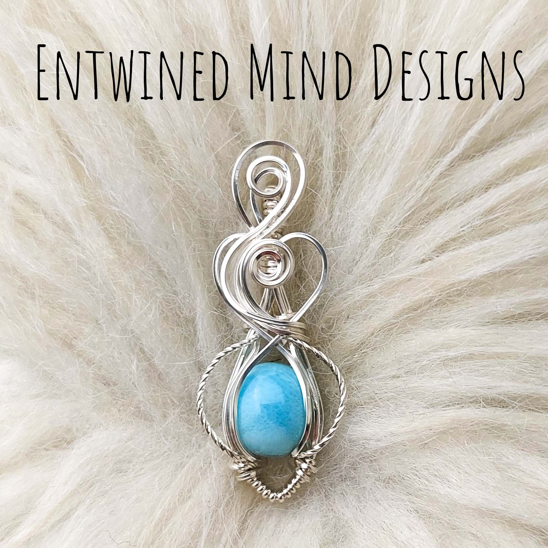 Larimar And Sterling Silver Small Pendant