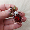 Swarovski Crystal, Garnet, and Copper Pendant