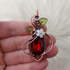 Swarovski Crystal, Garnet, and Copper Pendant