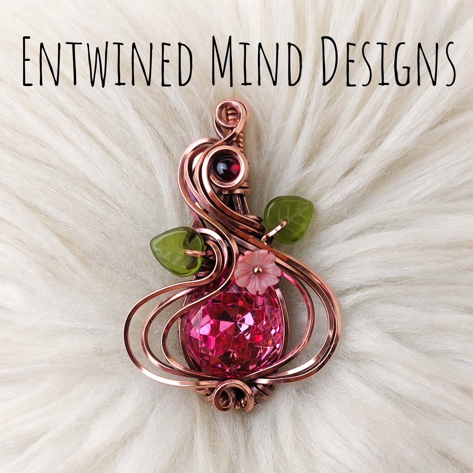 Swarovski Crystal, Garnet , and Copper Pendant