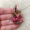 Swarovski Crystal, Garnet , and Copper Pendant