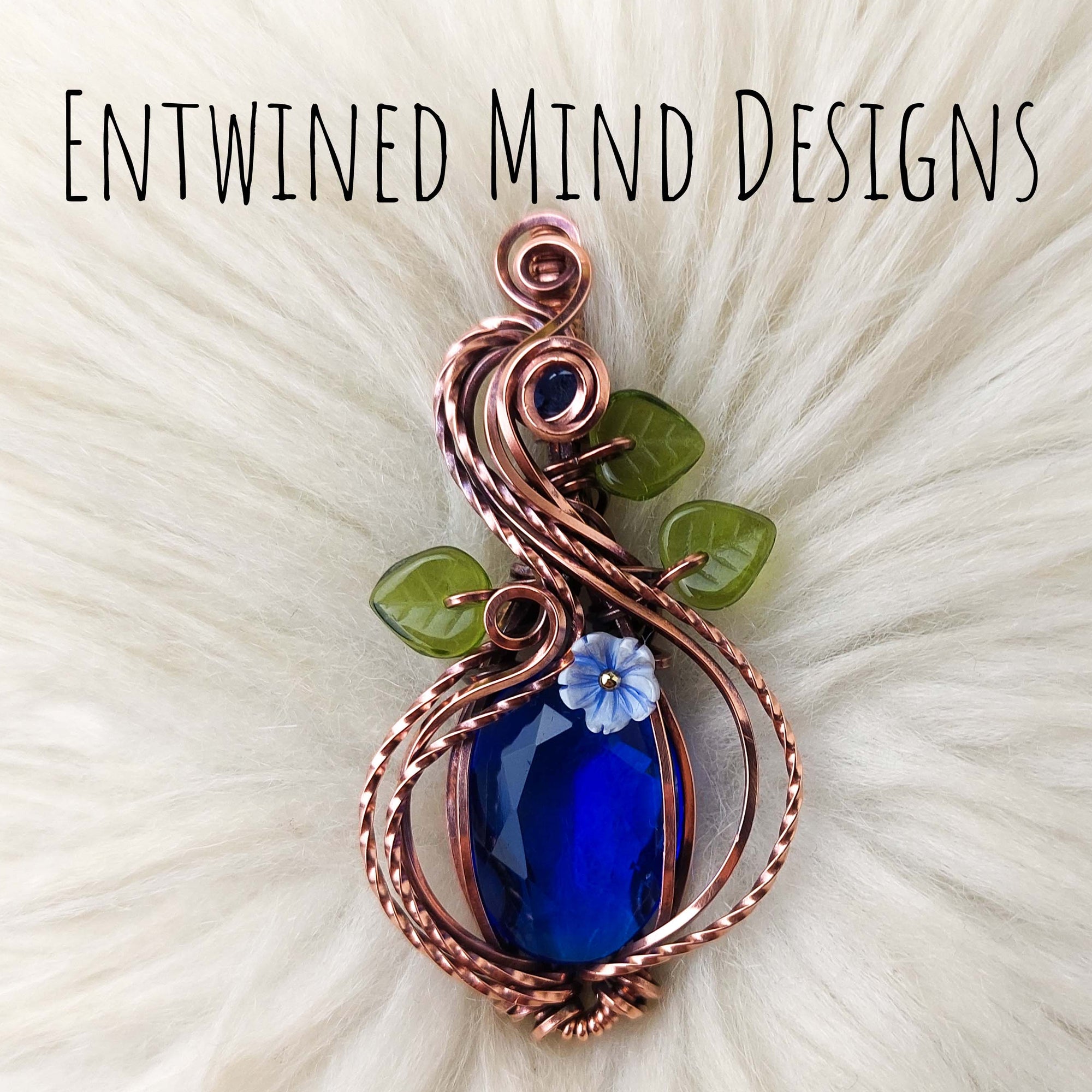 Swarovski Crystal, Tanzanite, and Copper Pendant