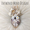 Brecciated Mookite Jasper And Sterling, Silver, and 14k Goldfilled Heart Pendant