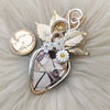 Brecciated Mookite Jasper And Sterling, Silver, and 14k Goldfilled Heart Pendant