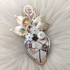 Brecciated Mookite Jasper And Sterling, Silver, and 14k Goldfilled Heart Pendant
