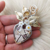 Brecciated Mookite Jasper And Sterling, Silver, and 14k Goldfilled Heart Pendant