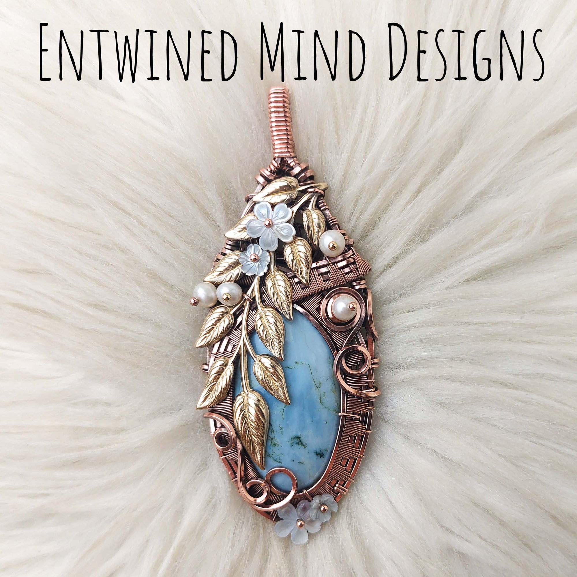 Blue Opal And Copper Statement Pendant