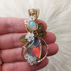 Aurora Opal, Ethiopian Opal, and Gold Filled Statement Pendant