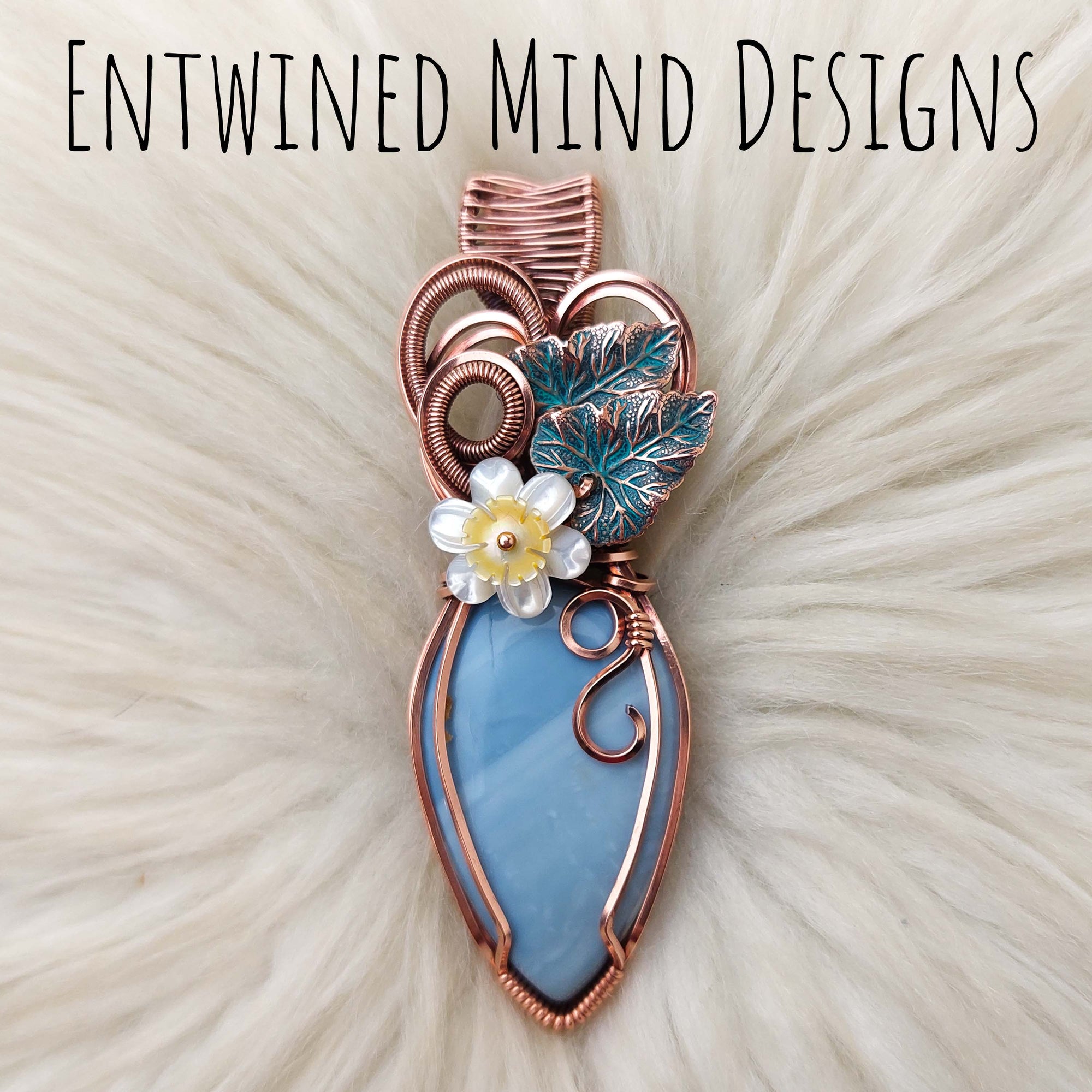 Blue Opal Copper Statement Pendant