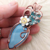 Blue Opal Copper Statement Pendant