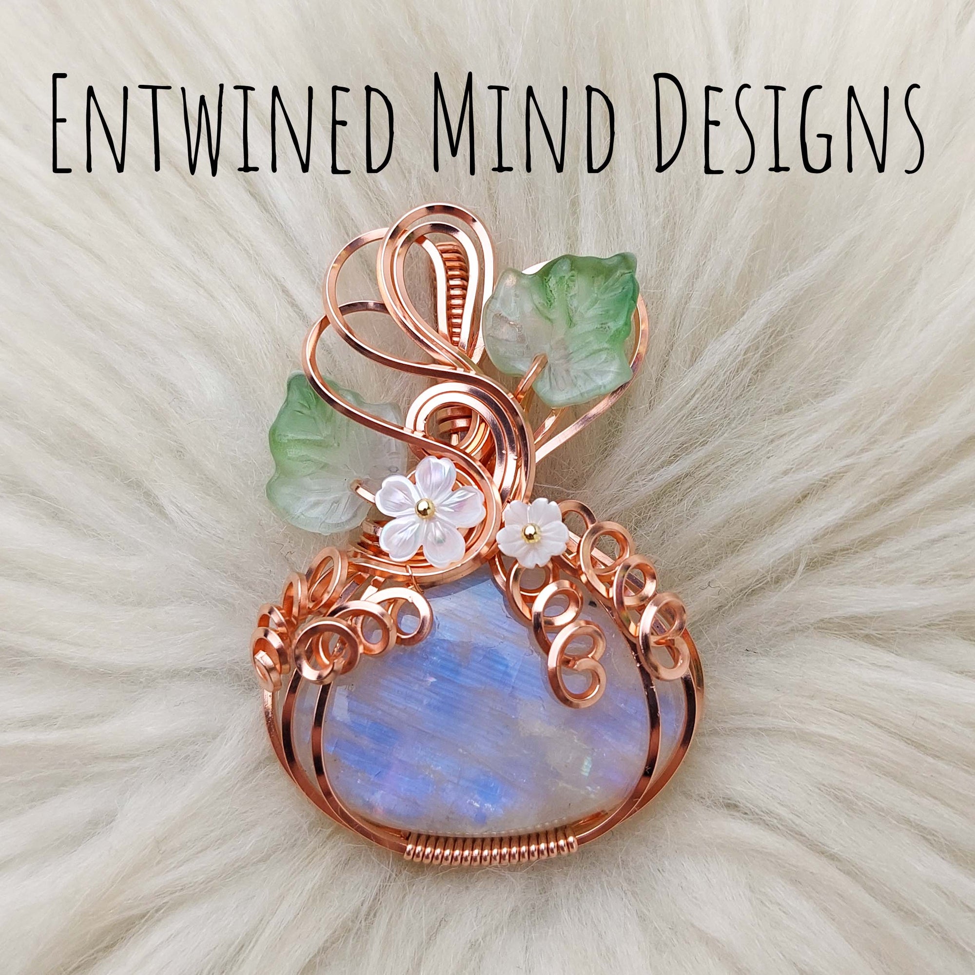 Moonstone Pumpkin Pendant In Copper