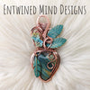 Gary Green Jasper Copper Heart Statement Pendant