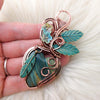 Gary Green Jasper Copper Heart Statement Pendant