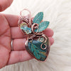 Gary Green Jasper Copper Heart Statement Pendant