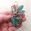 Gary Green Jasper Copper Heart Statement Pendant