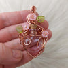 Potion Bottle Pink Flower Pendant