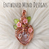 Potion Bottle Pink Flower Pendant