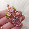 Potion Bottle Pink Flower Pendant