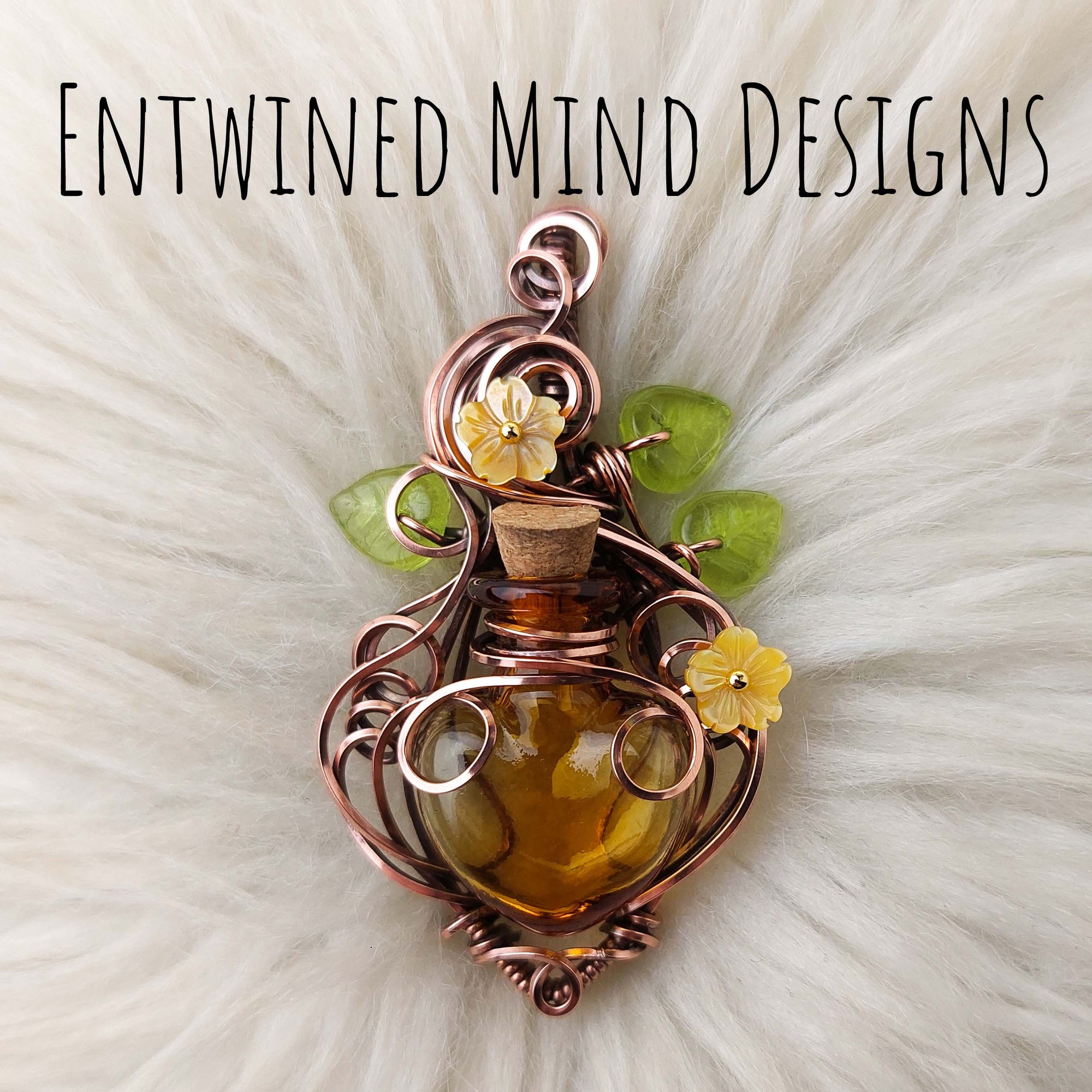 Amber Potion Bottle Pendant