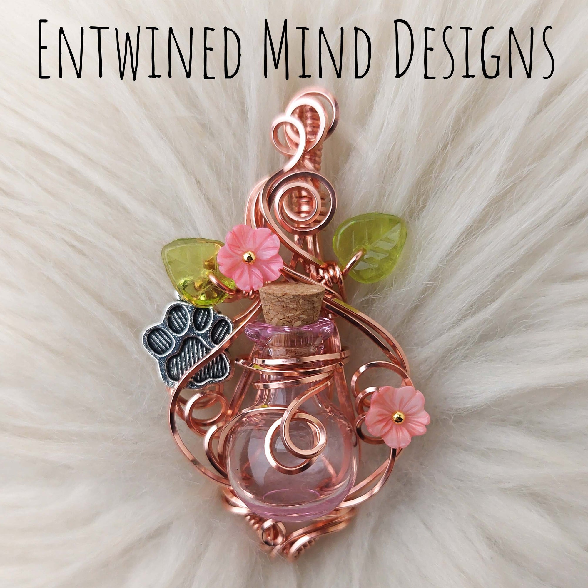Paw Print Potion Bottle Pendant