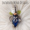 Blue Potion Bottle Pendant In Sterling Silver