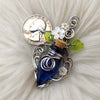 Blue Potion Bottle Pendant In Sterling Silver
