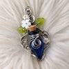 Blue Potion Bottle Pendant In Sterling Silver