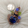 Horse Shoe Blue Potion Bottle Pendant