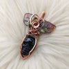 Obsidian Skull Pendant With Leaves
