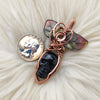Obsidian Skull Pendant With Leaves
