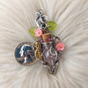 Pink With Music Note Potion Bottle Pendant In Sterling Silver