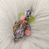 Pink With Music Note Potion Bottle Pendant In Sterling Silver